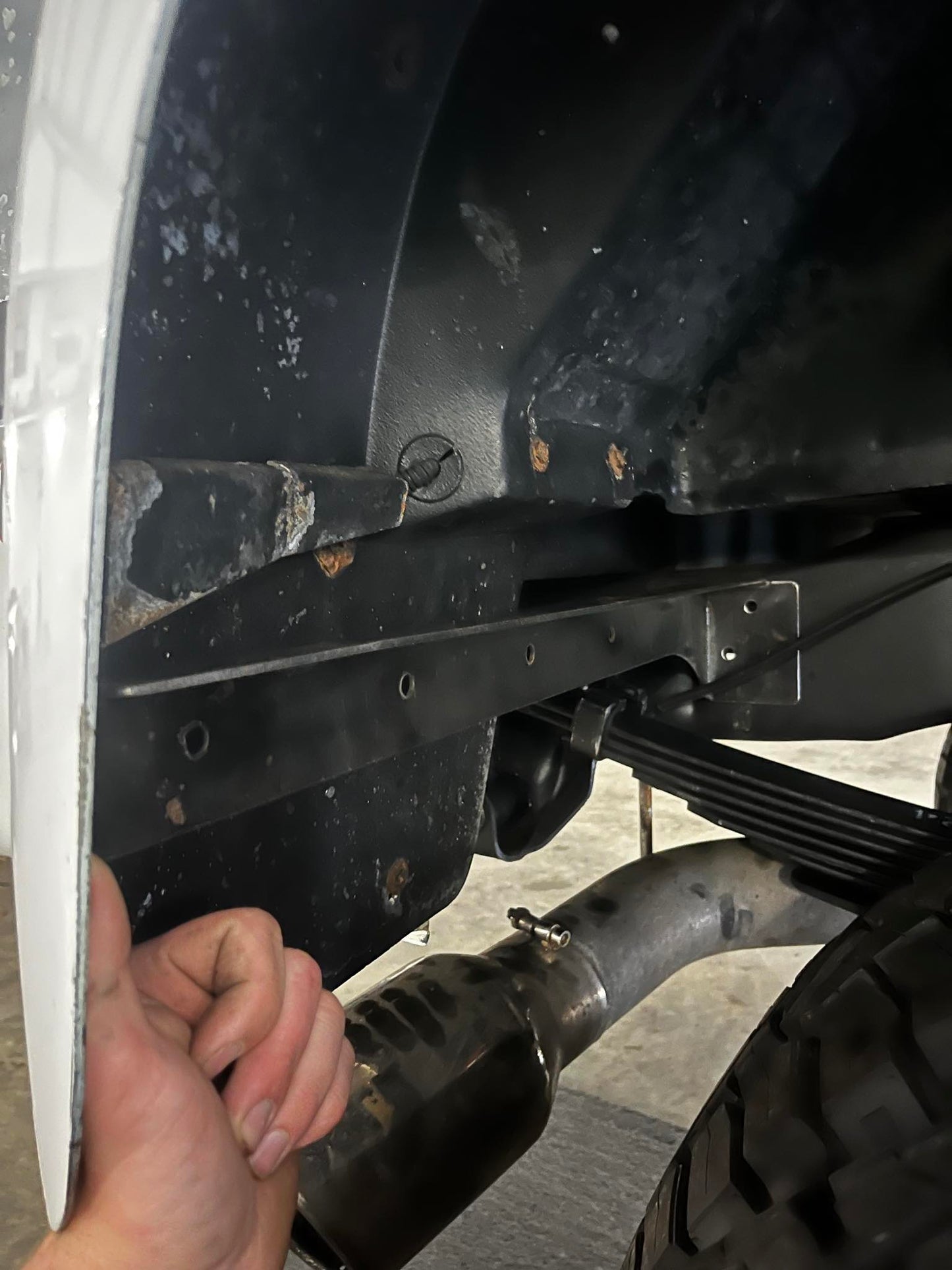72-93 dodge dually rear mud flap bracket